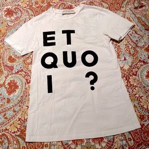 Designer Luxury Parisian White Tee - Small